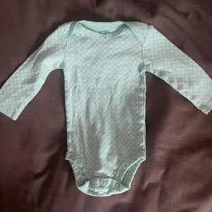 Carters Simple Joy Mint Green Patterned Long Sleeve